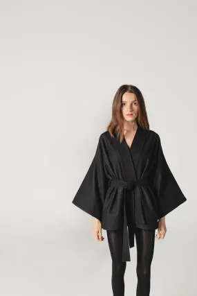 Wool Kimono Jacket Black