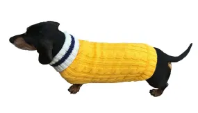 Yellow and Navy Preppy Pup Sweater